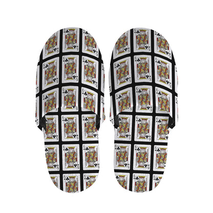 King Of Clubs Playing Card Pattern Print Slippers