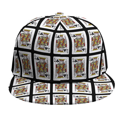 King Of Clubs Playing Card Pattern Print Snapback Cap
