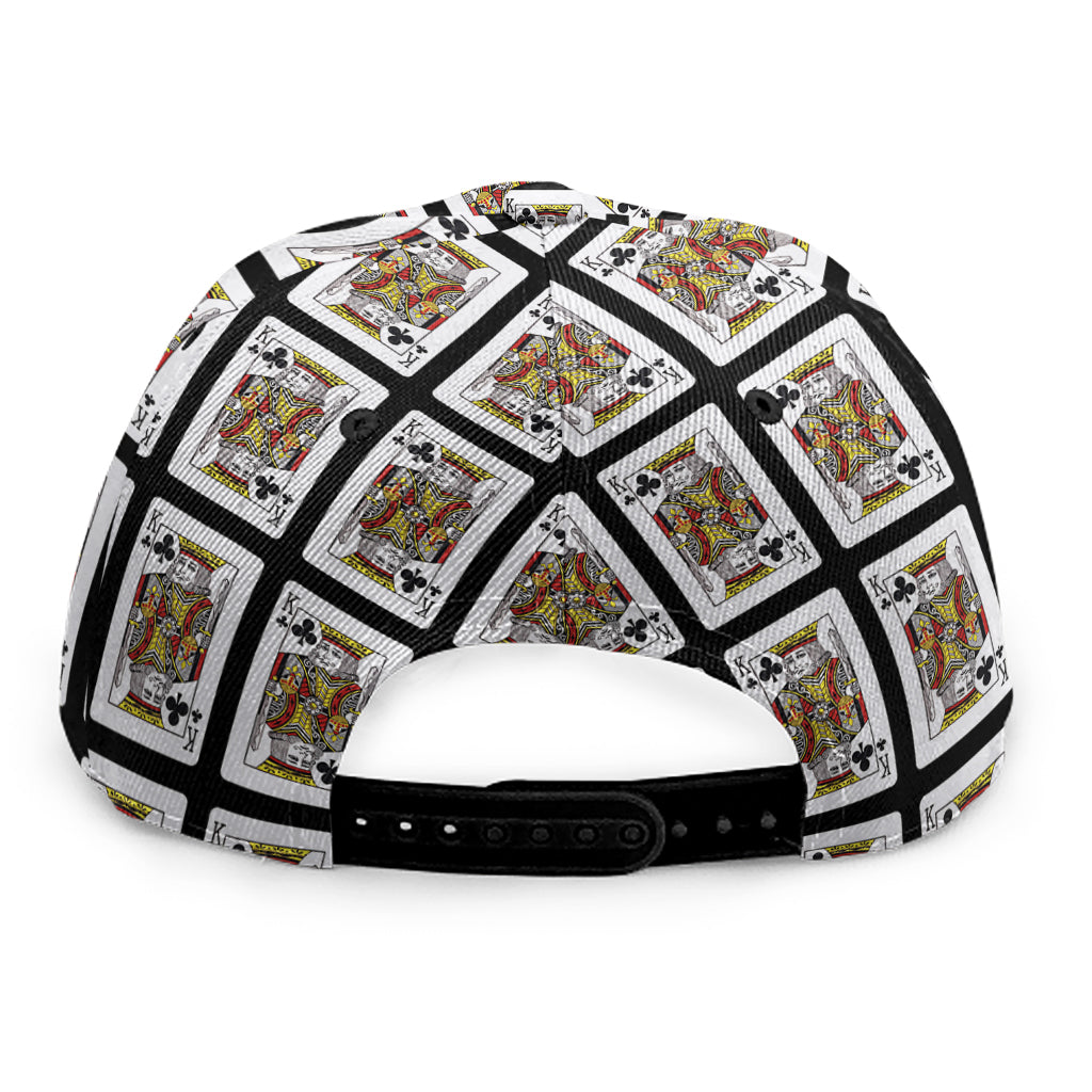 King Of Clubs Playing Card Pattern Print Snapback Cap