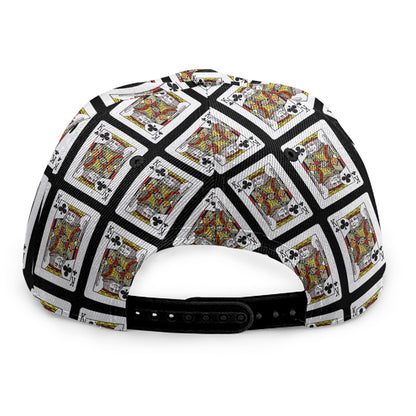 King Of Clubs Playing Card Pattern Print Snapback Cap