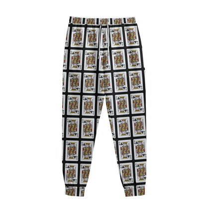 King Of Clubs Playing Card Pattern Print Sweatpants