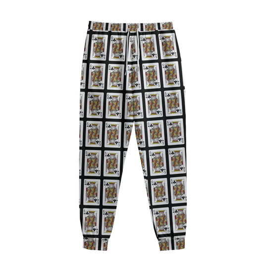 King Of Clubs Playing Card Pattern Print Sweatpants