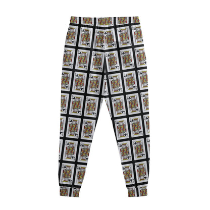 King Of Clubs Playing Card Pattern Print Sweatpants