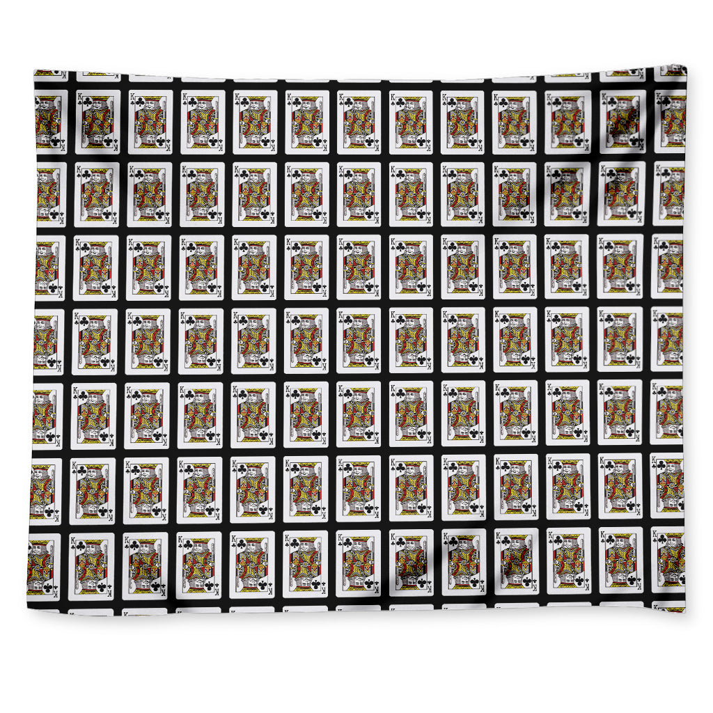 King Of Clubs Playing Card Pattern Print Tapestry