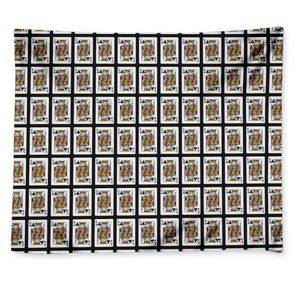 King Of Clubs Playing Card Pattern Print Tapestry