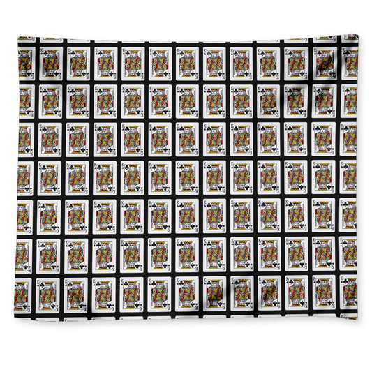King Of Clubs Playing Card Pattern Print Tapestry