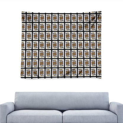 King Of Clubs Playing Card Pattern Print Tapestry