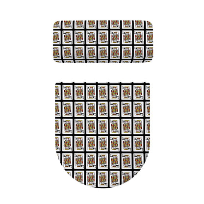 King Of Clubs Playing Card Pattern Print Toilet Lid And Tank Cover Set
