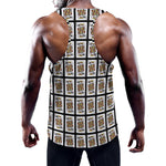 King Of Clubs Playing Card Pattern Print Training Tank Top