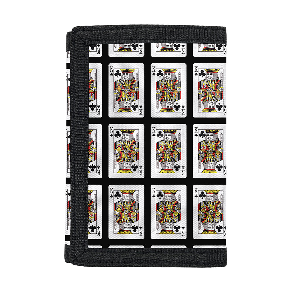 King Of Clubs Playing Card Pattern Print Trifold Wallet