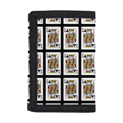 King Of Clubs Playing Card Pattern Print Trifold Wallet