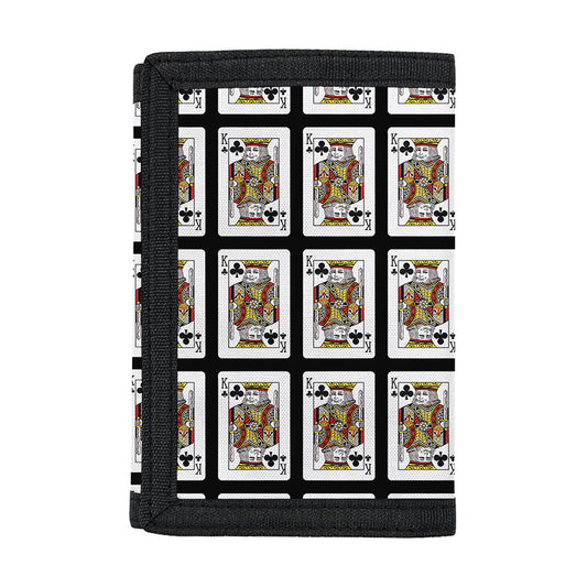 King Of Clubs Playing Card Pattern Print Trifold Wallet