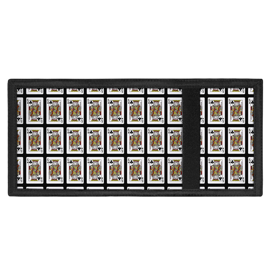 King Of Clubs Playing Card Pattern Print Trifold Wallet
