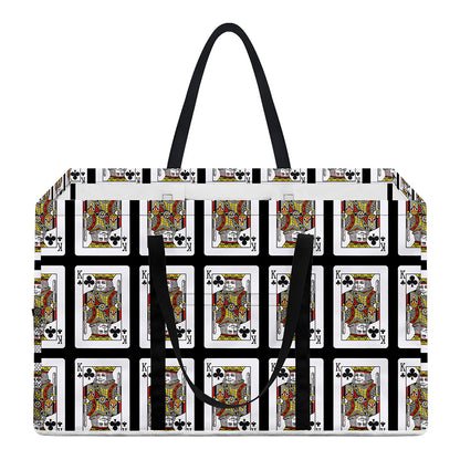 King Of Clubs Playing Card Pattern Print Utility Tote Bag