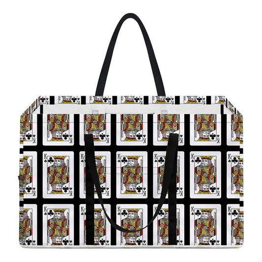 King Of Clubs Playing Card Pattern Print Utility Tote Bag