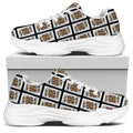 King Of Clubs Playing Card Pattern Print White Chunky Shoes