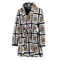 King Of Clubs Playing Card Pattern Print Women's Bathrobe