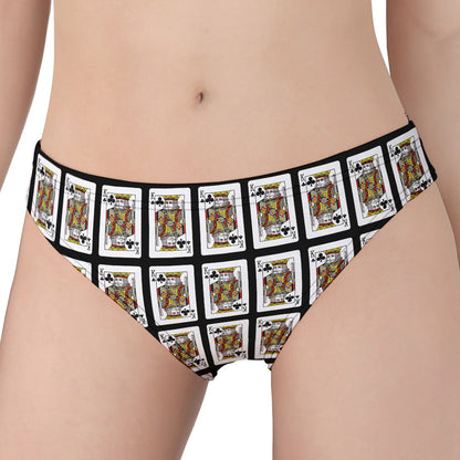 King Of Clubs Playing Card Pattern Print Women's Panties
