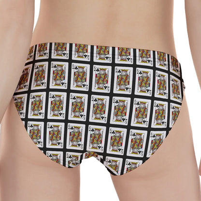King Of Clubs Playing Card Pattern Print Women's Panties