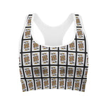 King Of Clubs Playing Card Pattern Print Women's Sports Bra