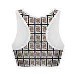 King Of Clubs Playing Card Pattern Print Women's Sports Bra