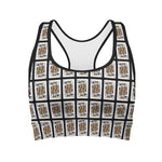 King Of Clubs Playing Card Pattern Print Women's Sports Bra
