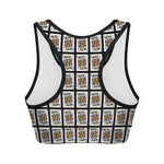 King Of Clubs Playing Card Pattern Print Women's Sports Bra