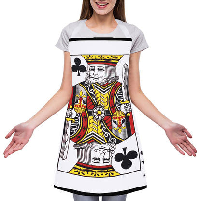King Of Clubs Playing Card Print Adjustable Apron