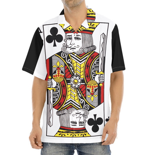 King Of Clubs Playing Card Print Aloha Shirt