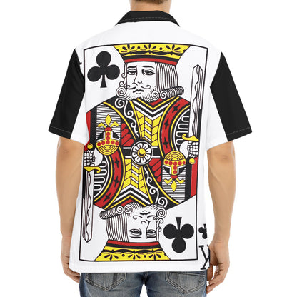 King Of Clubs Playing Card Print Aloha Shirt