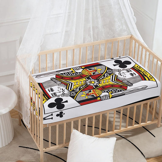King Of Clubs Playing Card Print Baby Crib Sheet