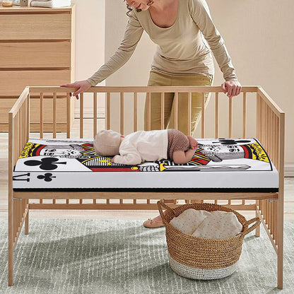 King Of Clubs Playing Card Print Baby Crib Sheet