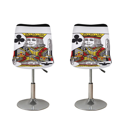 King Of Clubs Playing Card Print Bar Stool Covers