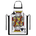 King Of Clubs Playing Card Print Bib Apron With Pocket