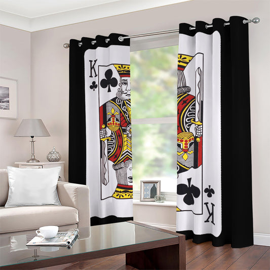 King Of Clubs Playing Card Print Blackout Grommet Curtains