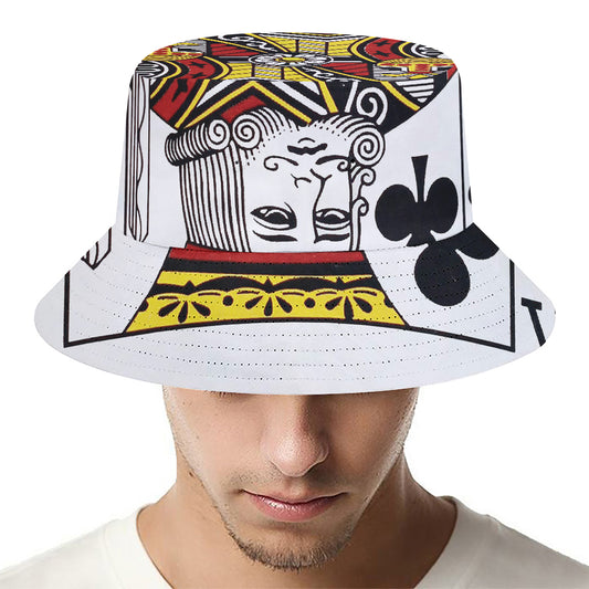 King Of Clubs Playing Card Print Bucket Hat