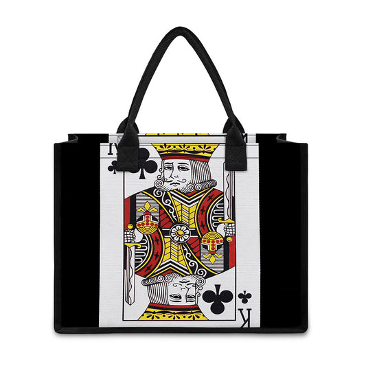 King Of Clubs Playing Card Print Canvas Tote Bag