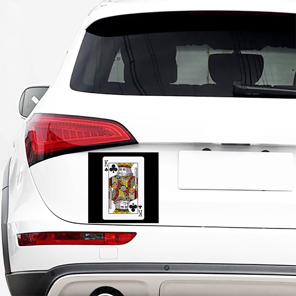 King Of Clubs Playing Card Print Car Sticker