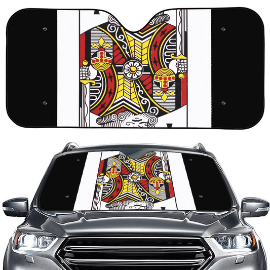 King Of Clubs Playing Card Print Car Windshield Sun Shade