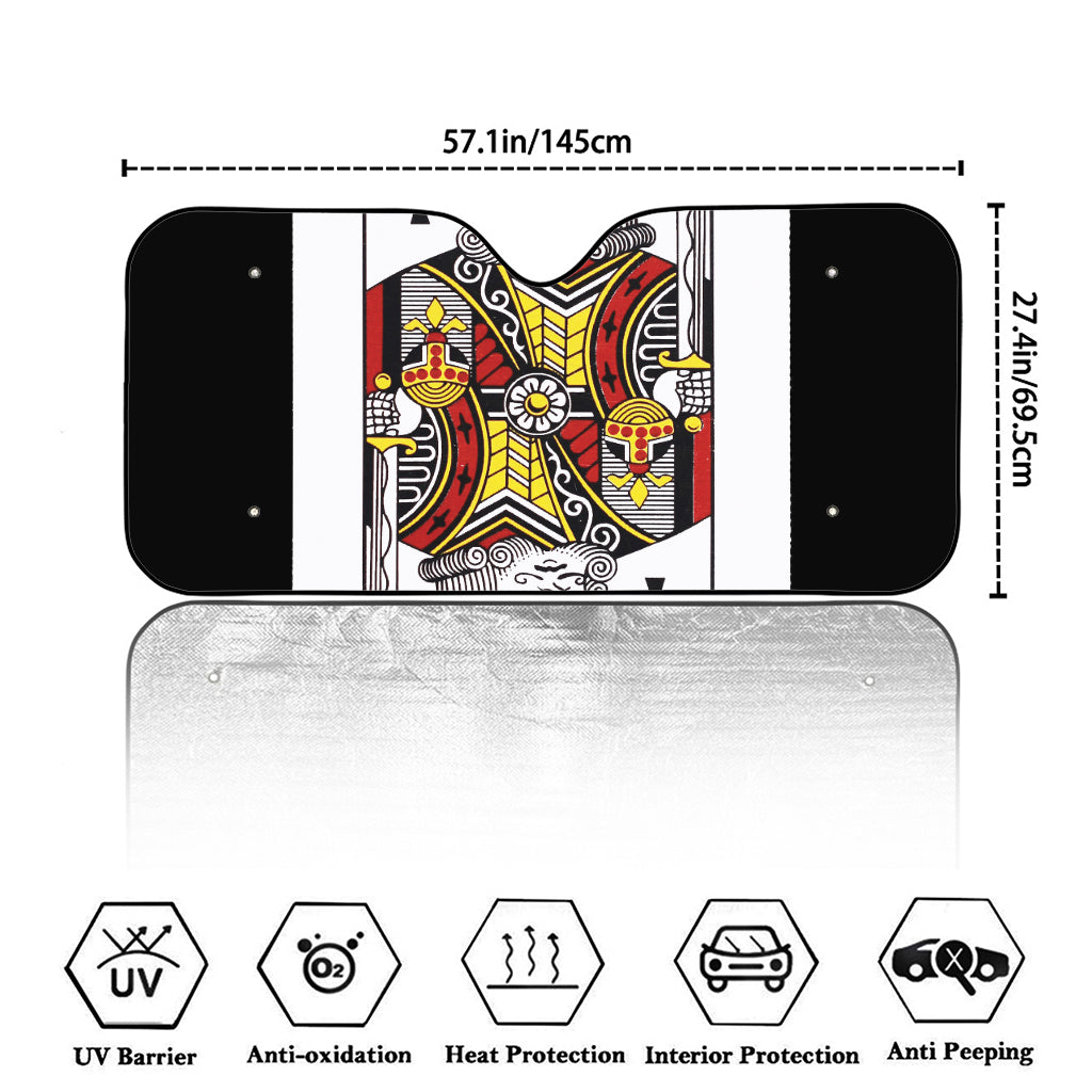 King Of Clubs Playing Card Print Car Windshield Sun Shade