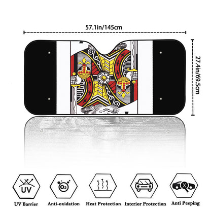 King Of Clubs Playing Card Print Car Windshield Sun Shade