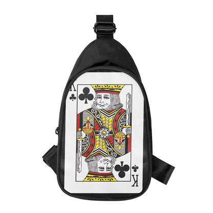 King Of Clubs Playing Card Print Chest Bag