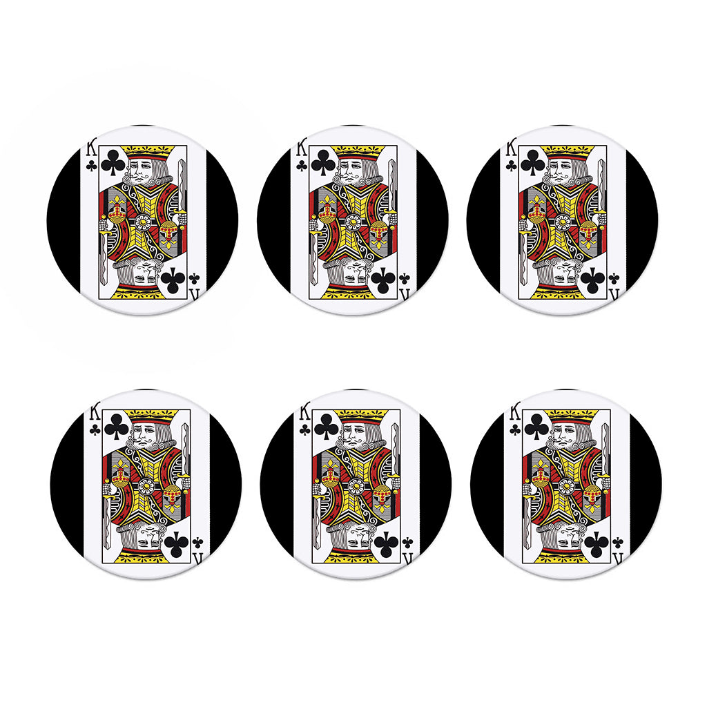 King Of Clubs Playing Card Print Coaster Set