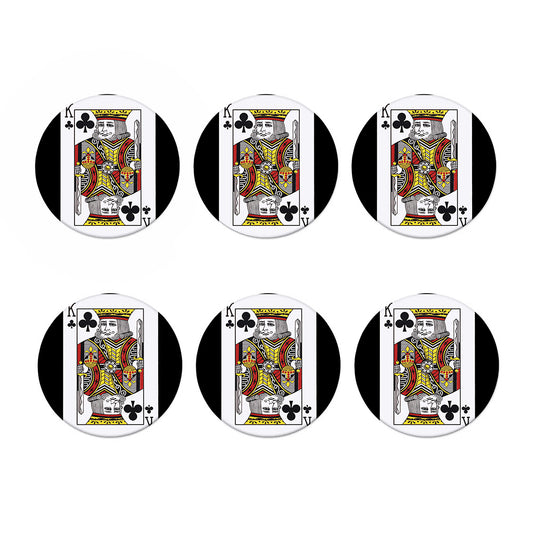 King Of Clubs Playing Card Print Coaster Set