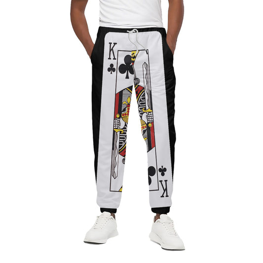 King Of Clubs Playing Card Print Cotton Pants