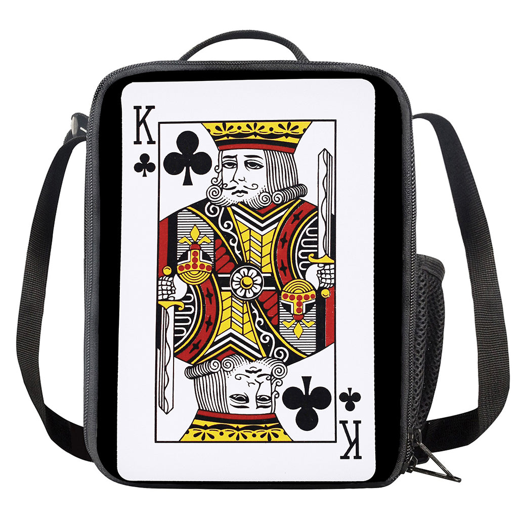 King Of Clubs Playing Card Print Crossbody Lunch Bag