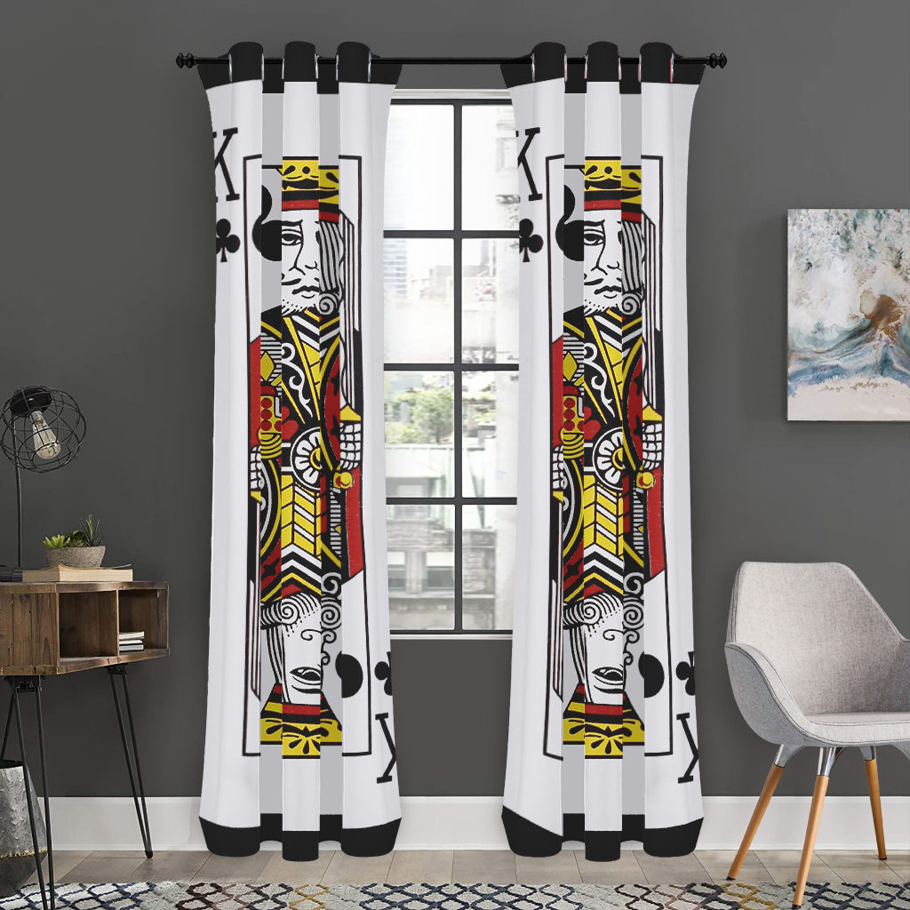 King Of Clubs Playing Card Print Curtain