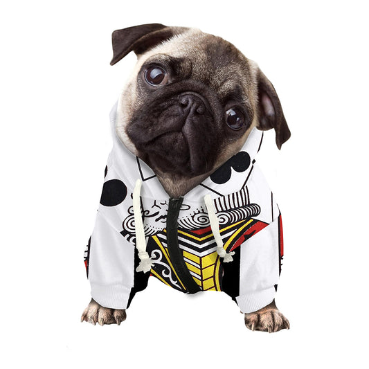 King Of Clubs Playing Card Print Dog Zip Up Hoodie