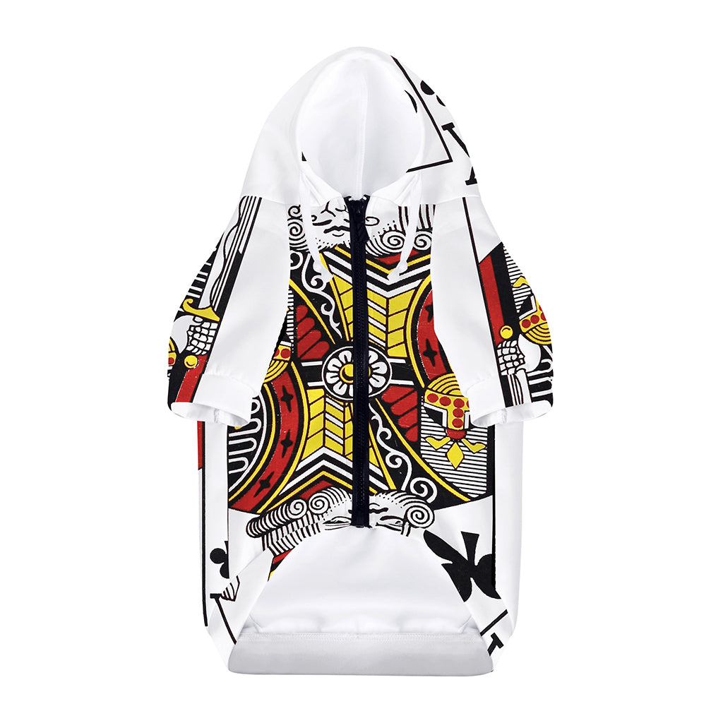 King Of Clubs Playing Card Print Dog Zip Up Hoodie