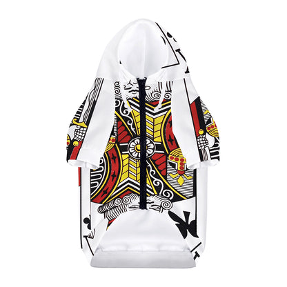 King Of Clubs Playing Card Print Dog Zip Up Hoodie